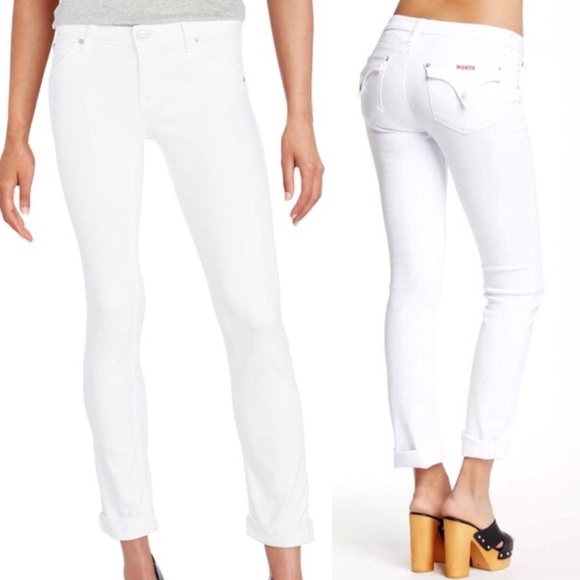 white cuffed jeans